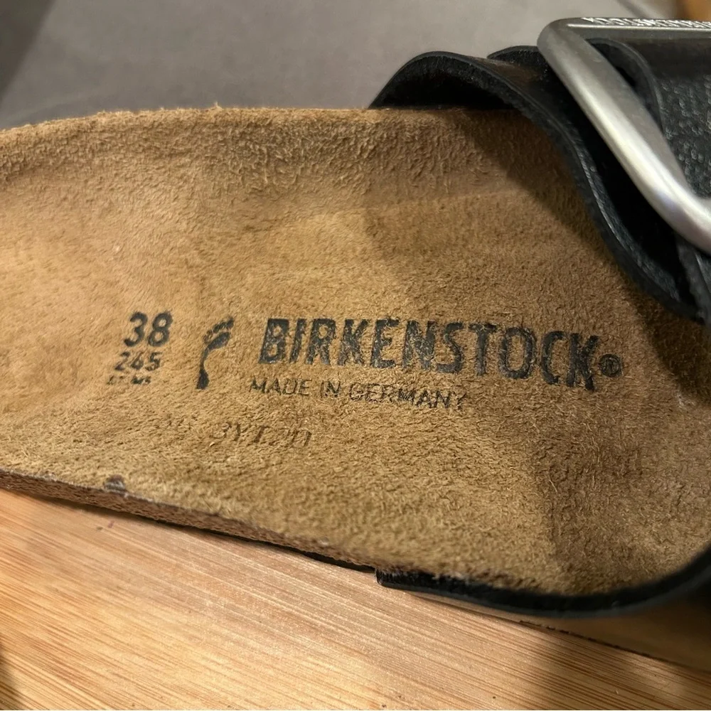 Birkenstock Madrid Big Buckle Black Leather Women’s Size 38/7-7.5 NWB - Picture 9 of 11